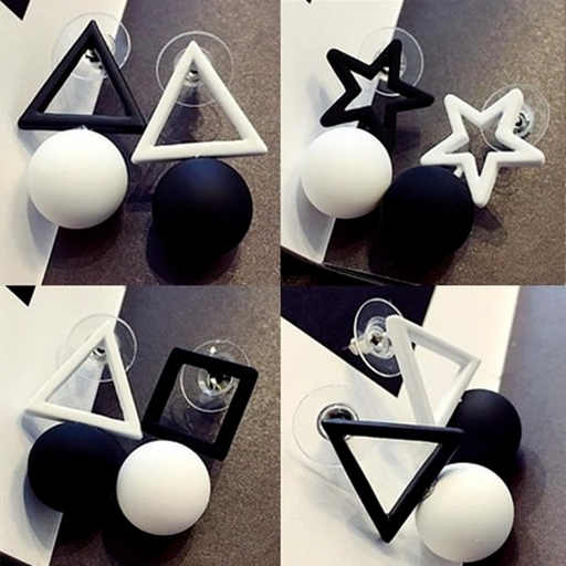 Bulk Jewelry Wholesale black alloy triangle five-pointed star earrings JDC-ES-RL022 Wholesale factory from China YIWU China