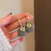 Wholesale black and white alloy earrings JDC-ES-YWJQ015 Earrings 精巧 Black Wholesale Jewelry JoyasDeChina Joyas De China