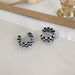 Wholesale black and white checkerboard acrylic earrings JDC-ES-W360 Earrings JoyasDeChina A Small grid Wholesale Jewelry JoyasDeChina Joyas De China