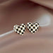 Wholesale Black and White Checkerboard Alloy Earrings JDC-ES-A068 Earrings 妙雅 Wholesale Jewelry JoyasDeChina Joyas De China