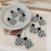 Wholesale black and white checkerboard earrings JDC-ES-W348 Earrings JoyasDeChina Wholesale Jewelry JoyasDeChina Joyas De China
