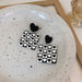 Wholesale black and white checkerboard earrings JDC-ES-W348 Earrings JoyasDeChina B love Wholesale Jewelry JoyasDeChina Joyas De China