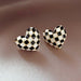 Wholesale black and white checkerboard earrings JDC-ES-YWJQ026 Earrings 精巧 Wholesale Jewelry JoyasDeChina Joyas De China