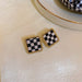 Wholesale black and White Checkered alloy earrings JDC-ES-BY-106 Earrings 宝钰 10 Wholesale Jewelry JoyasDeChina Joyas De China
