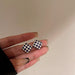 Wholesale black and White Checkered alloy earrings JDC-ES-BY-106 Earrings 宝钰 3 Wholesale Jewelry JoyasDeChina Joyas De China
