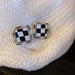 Wholesale black and White Checkered alloy earrings JDC-ES-BY-106 Earrings 宝钰 6 Wholesale Jewelry JoyasDeChina Joyas De China