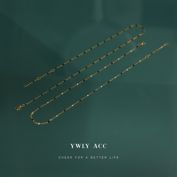 Wholesale Black and White Epoxy Titanium Steel Necklace JDC-NE-YWLY016 necklaces 丽轶 Wholesale Jewelry JoyasDeChina Joyas De China