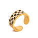 Wholesale black and white grid alloy rings JDC-RS-A094 Rings 妙雅 Wholesale Jewelry JoyasDeChina Joyas De China