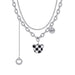 Wholesale black and white grid titanium steel necklaces JDC-NE-A102 Necklaces 妙雅 1 Wholesale Jewelry JoyasDeChina Joyas De China