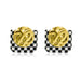 Wholesale black and white lattice alloy earrings JDC-ES-A069 Earrings 妙雅 1 Wholesale Jewelry JoyasDeChina Joyas De China
