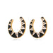 Wholesale black and white lattice U-shaped earrings JDC-ES-D541 Earrings JoyasDeChina 01KC gold black and white Wholesale Jewelry JoyasDeChina Joyas De China