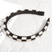 Wholesale black and white leather headband JDC-HD-PZ011 Headband 彡郰 Black and white chessboard grid 1 Wholesale Jewelry JoyasDeChina Joyas De China