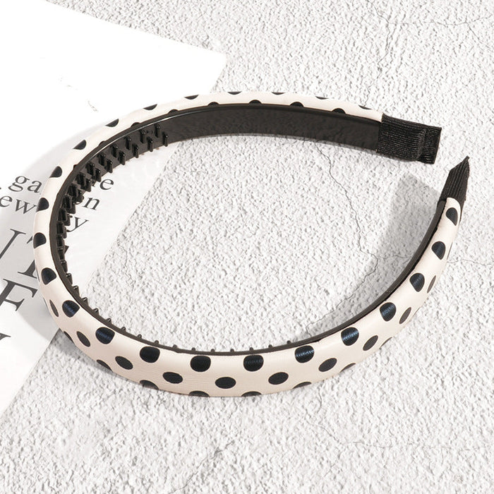 Wholesale black and white leather headband JDC-HD-PZ011 Headband 彡郰 Wave point Wholesale Jewelry JoyasDeChina Joyas De China