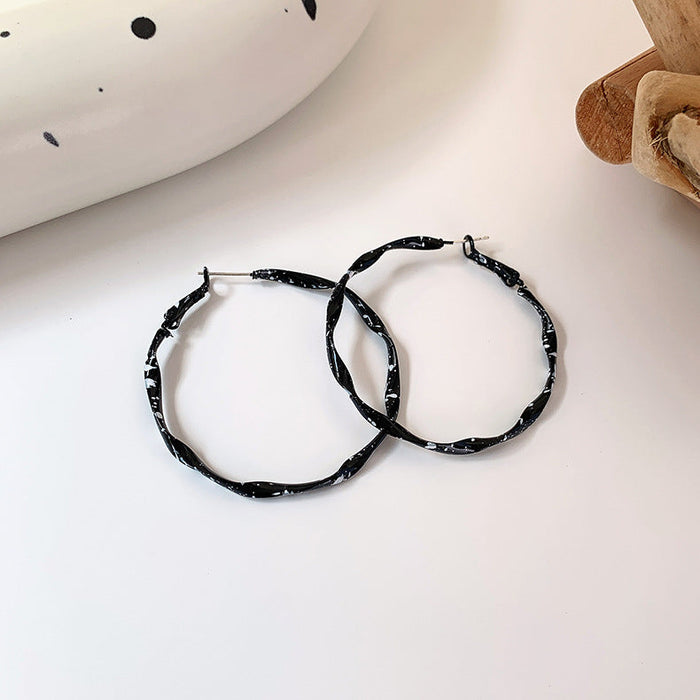 Wholesale black and white splash ink alloy earrings JDC-ES-W340 Earrings JoyasDeChina 12# 17419 Wholesale Jewelry JoyasDeChina Joyas De China