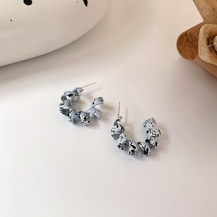 Wholesale black and white splash ink alloy earrings JDC-ES-W340 Earrings JoyasDeChina 9# 17416 Wholesale Jewelry JoyasDeChina Joyas De China