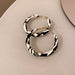 Wholesale black and white striped leather Earrings JDC-ES-BY073 Earrings 宝钰 3 Wholesale Jewelry JoyasDeChina Joyas De China