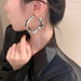 Wholesale black and white striped leather Earrings JDC-ES-BY073 Earrings 宝钰 Wholesale Jewelry JoyasDeChina Joyas De China