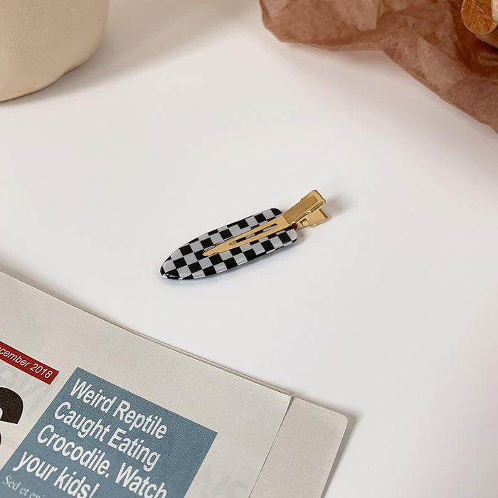 Bulk Jewelry Wholesale black and white/amber checkered acetic acid Hair Clips JDC-HC-W202 Wholesale factory from China YIWU China