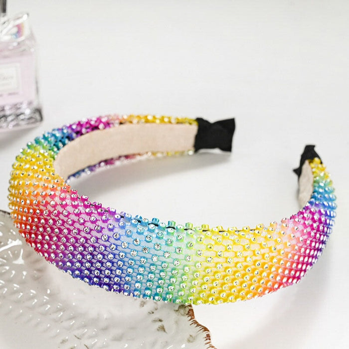 Wholesale Black Baroque Sponge Rainbow Headband JDC-HD-Yangq009 Headband 艳茜 Color Wholesale Jewelry JoyasDeChina Joyas De China