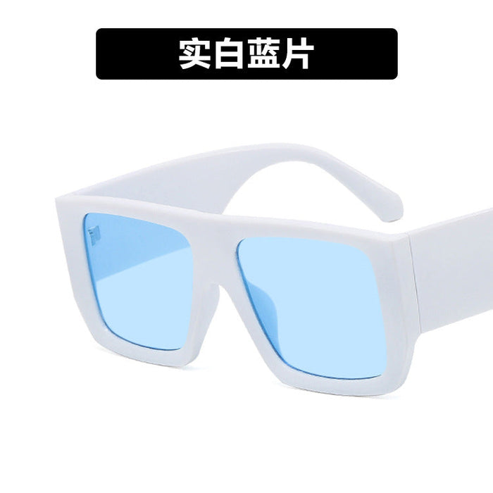 Wholesale black box wide leg resin Sunglasses JDC-SG-KD080 SunGlasses çæ¶Ü Solid white blue as figure Wholesale Jewelry JoyasDeChina Joyas De China