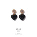 Wholesale Black Brass Zircon Inlaid Love Stud Earrings JDC-ES-YWLY045 Earrings 丽轶 Wholesale Jewelry JoyasDeChina Joyas De China