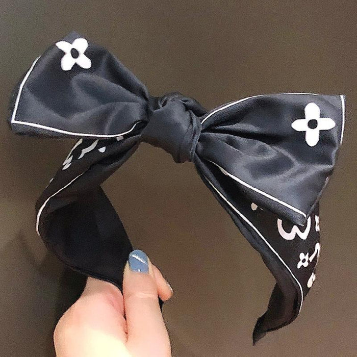 Bulk Jewelry Wholesale black cloth wave point flower bow hair hoops JDC-HD-GSDX001 Wholesale factory from China YIWU China
