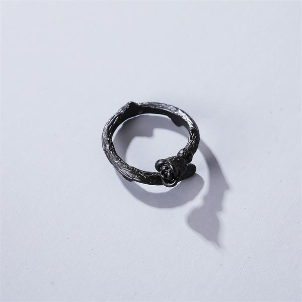 Bulk Jewelry Wholesale black copper Black Rose Ring JDC-RS-D506 Wholesale factory from China YIWU China