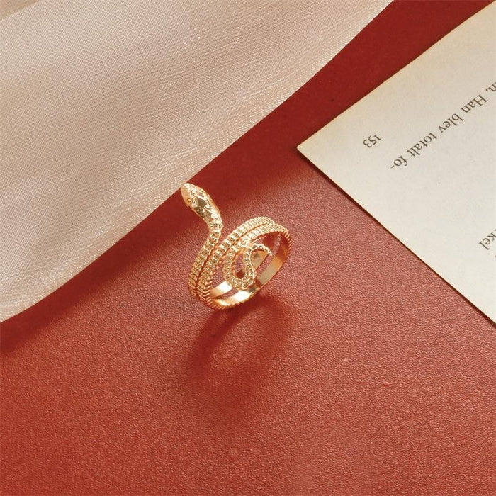 Bulk Jewelry Wholesale black copper open snake ring JDC-RS-D058 Wholesale factory from China YIWU China