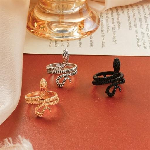 Bulk Jewelry Wholesale black copper open snake ring JDC-RS-D058 Wholesale factory from China YIWU China