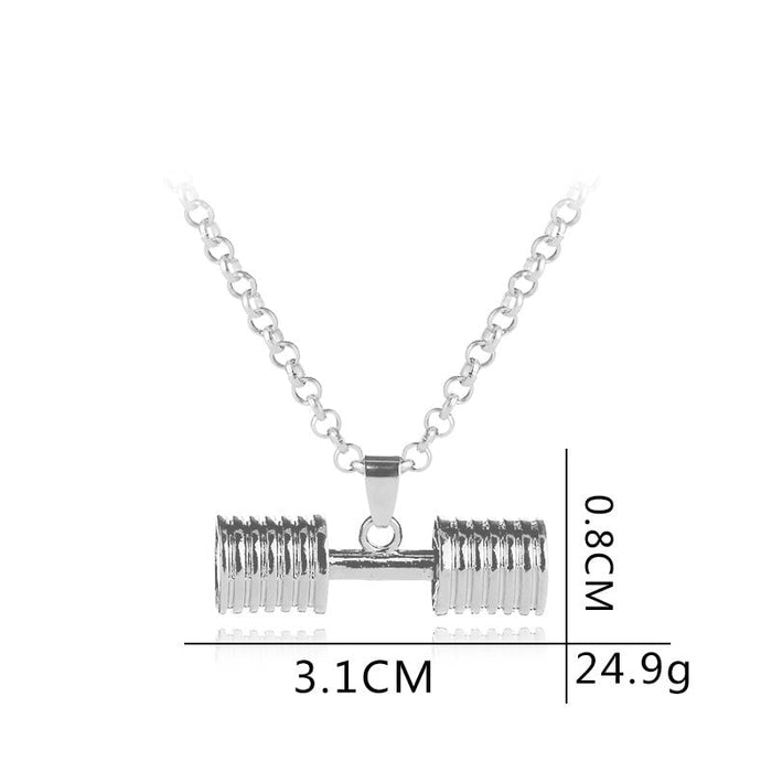 Wholesale black dumbbell alloy necklace JDC-NE-LangT011 Necklaces 阆天 Wholesale Jewelry JoyasDeChina Joyas De China
