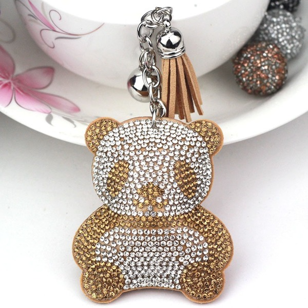 Wholesale black flannel panda keychain JDC-KC-KunHe004 Keychains 坤禾 Wholesale Jewelry JoyasDeChina Joyas De China