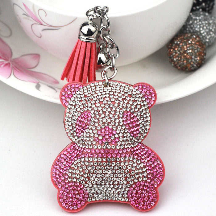 Wholesale black flannel panda keychain JDC-KC-KunHe004 Keychains 坤禾 pink Wholesale Jewelry JoyasDeChina Joyas De China