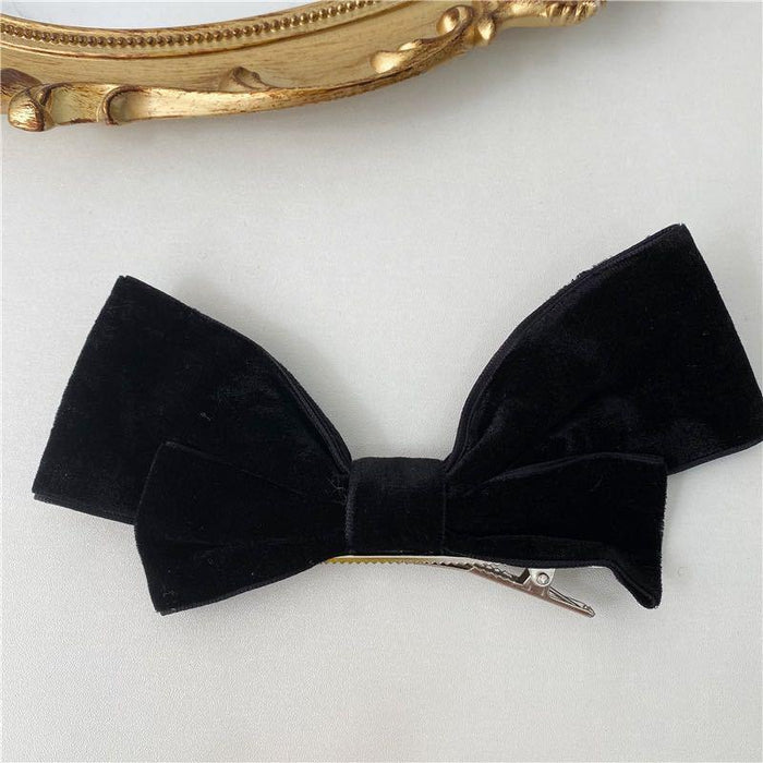 Bulk Jewelry Wholesale black flannel texture large bow hairpin JDC-HD-bd018 Wholesale factory from China YIWU China