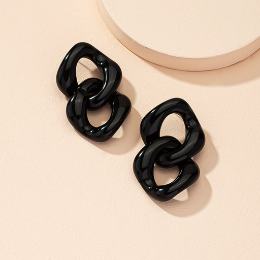 Wholesale black geometric acrylic earrings JDC-ES-AYN328 Earrings JoyasDeChina Wholesale Jewelry JoyasDeChina Joyas De China