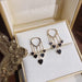 Wholesale black heart rhinestone earrings JDC-ES-XuF009 Earrings 旭帆 gold Wholesale Jewelry JoyasDeChina Joyas De China