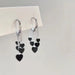 Wholesale black heart rhinestone earrings JDC-ES-XuF009 Earrings 旭帆 silver Wholesale Jewelry JoyasDeChina Joyas De China