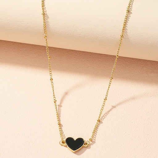 Wholesale black heart-shaped pendant alloy necklaces JDC-NE-AYN062 necklaces JoyasDeChina Wholesale Jewelry JoyasDeChina Joyas De China