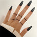 Wholesale Black Joint Stacking Combination Alloy 7 Piece Set Ring JDC-RS-F075 Rings 韩之尚 Wholesale Jewelry JoyasDeChina Joyas De China