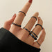 Wholesale Black Joint Stacking Combination Alloy 7 Piece Set Ring JDC-RS-F075 Rings 韩之尚 5202003 Alloy Wholesale Jewelry JoyasDeChina Joyas De China