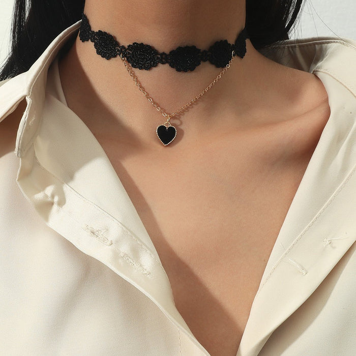 Bulk Jewelry Wholesale Black Lace Black Lace Necklace JDC-NE-D605 Wholesale factory from China YIWU China