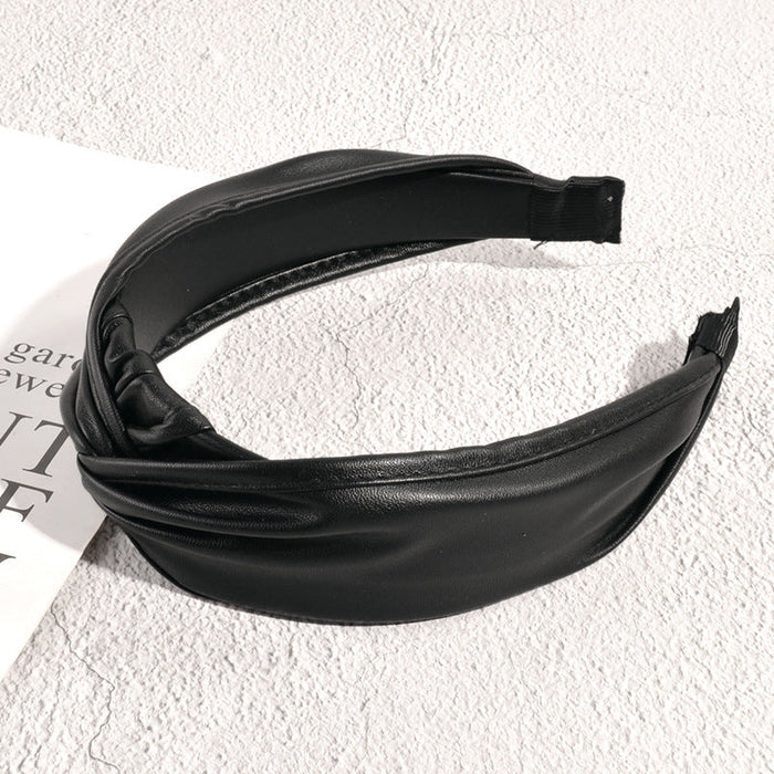 Wholesale black leather headband JDC-HD-PZ001 Headband 蒲钻 black Wholesale Jewelry JoyasDeChina Joyas De China