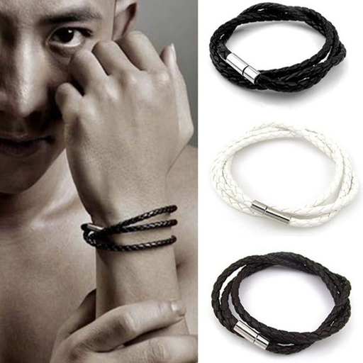 Bulk Jewelry Wholesale black leather men's multilayer braided twist bracelet JDC-BT-D496 Wholesale factory from China YIWU China