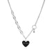Wholesale black love heart pendant alloy necklaces JDC-NE-A088 Necklaces 妙雅 Wholesale Jewelry JoyasDeChina Joyas De China