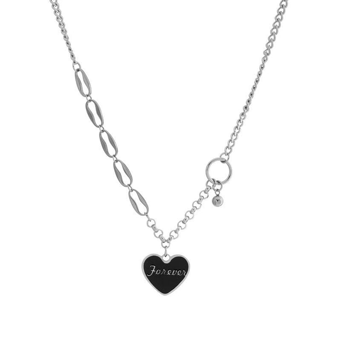 Wholesale black love heart pendant alloy necklaces JDC-NE-A088 Necklaces 妙雅 Wholesale Jewelry JoyasDeChina Joyas De China