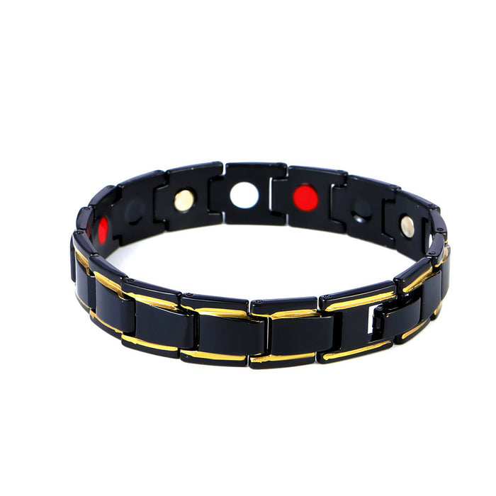 Wholesale black magnetic Bracelet JDC-BT-D001 Bracelet JoyasDeChina 05 black and gold bi-color. Wholesale Jewelry JoyasDeChina Joyas De China