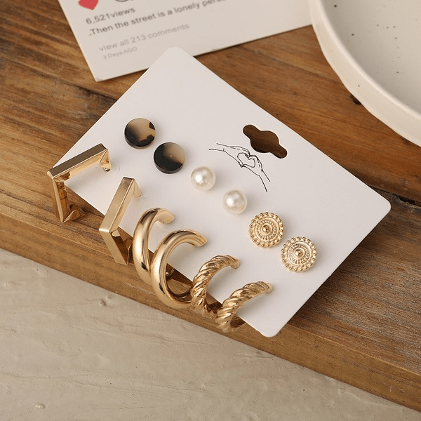 Wholesale black pearl earring set JDC-ES-F626 Earrings 韩之尚 Wholesale Jewelry JoyasDeChina Joyas De China