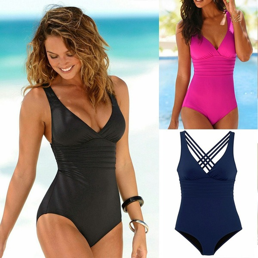 Bulk Jewelry Wholesale black polyester deep V sexy backless swimsuit JDC-SW-TW014 Wholesale factory from China YIWU China
