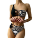 Bulk Jewelry Wholesale black polyester swimsuit shoulder leopard bikini JDC-SW-TW006 Wholesale factory from China YIWU China