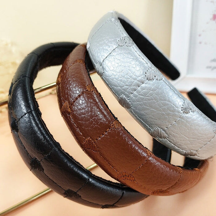 wholesale black pu leather headband JDC-HD-O353 Headband 潮炫 Wholesale Jewelry JoyasDeChina Joyas De China