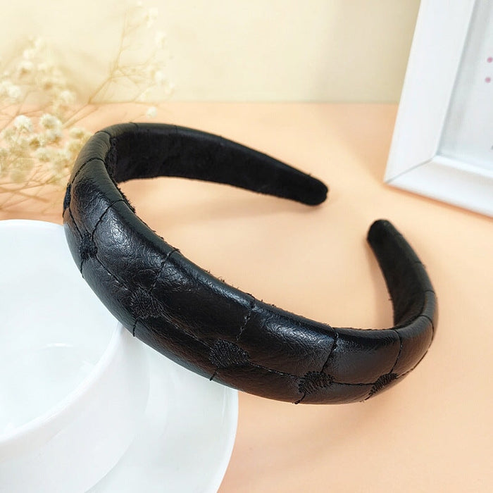 wholesale black pu leather headband JDC-HD-O353 Headband 潮炫 black Wholesale Jewelry JoyasDeChina Joyas De China